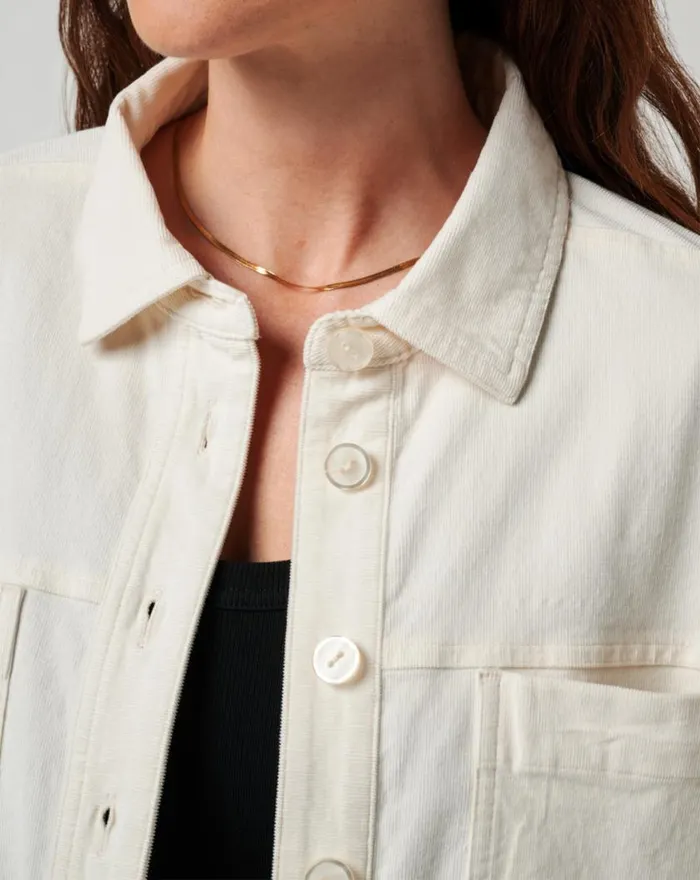 Women FRIDAY FEELING SHACKET Eggnog TravisMathew Jackets