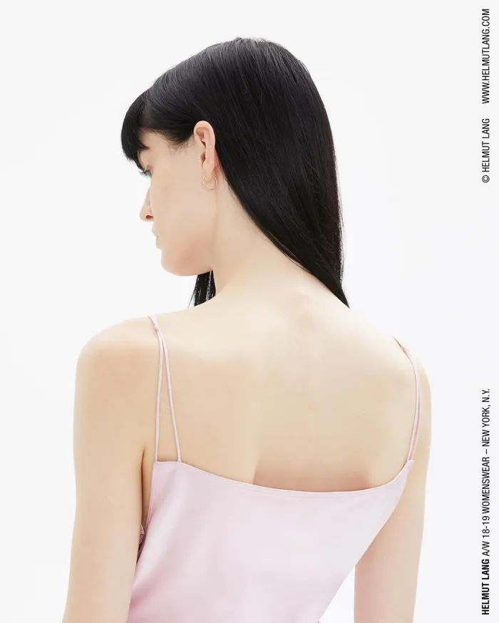 Women FRONT DRAPE SATIN TOP Rose Quartz Helmut Lang Tops