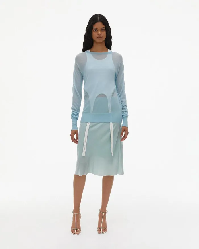 Women Front Velvet Slip Skirt Foam Helmut Lang Skirts
