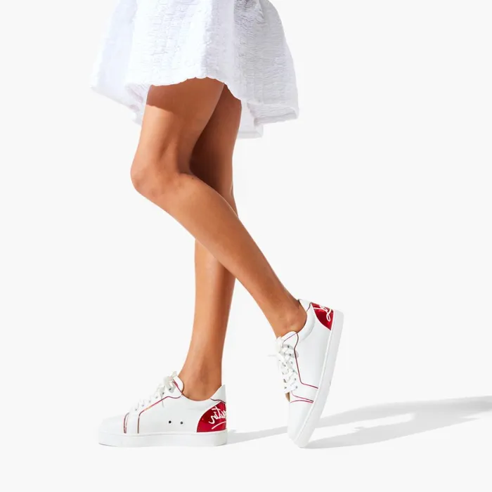 Women Fun Vieira Sneakers 8211 Calf Leather Patent Calf Leather Pyschic And Nappa Leather 8211 Bianco Bianco Christian Louboutin Sneakers