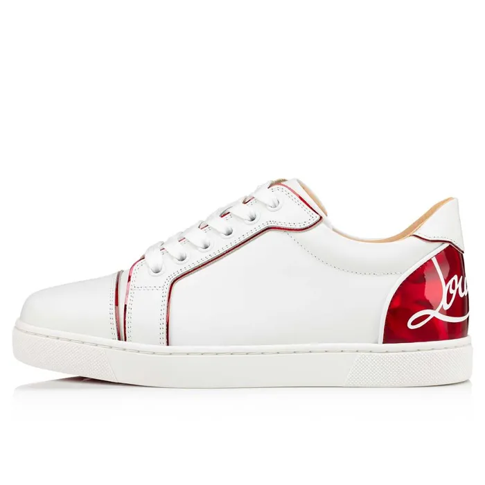 Women Fun Vieira Sneakers 8211 Calf Leather Patent Calf Leather Pyschic And Nappa Leather 8211 Bianco Bianco Christian Louboutin Sneakers