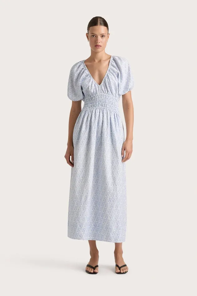 Women Geriba Maxi Dress Leilani Mid Blue Faithfull The Brand Dresses