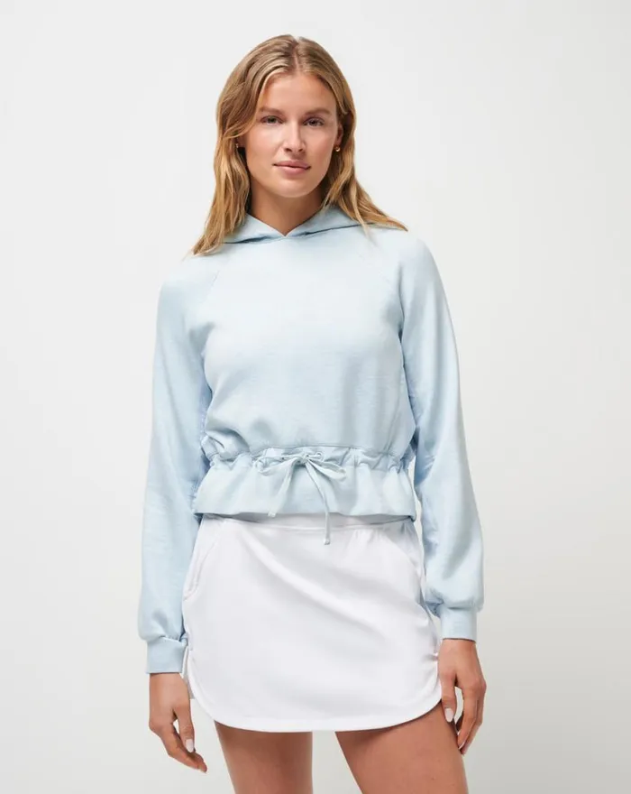 Women GOLDEN STATE SKYLOFT HOODIE Heather Baby Blue TravisMathew Active Tops