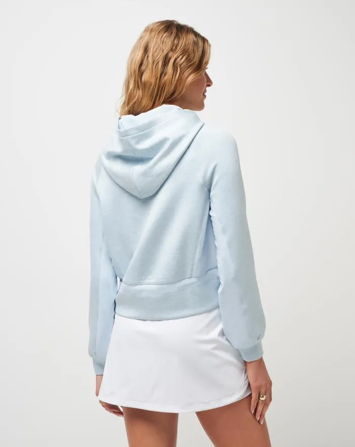 Women GOLDEN STATE SKYLOFT HOODIE Heather Baby Blue TravisMathew Active Tops
