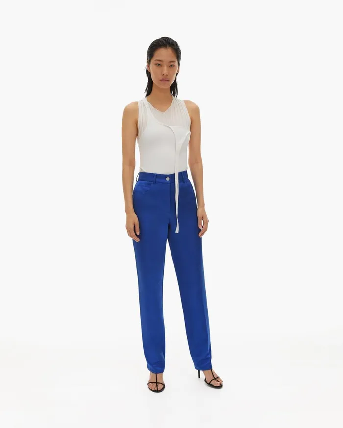 Women Heavy Satin Jean Pant Azurite Helmut Lang Pants