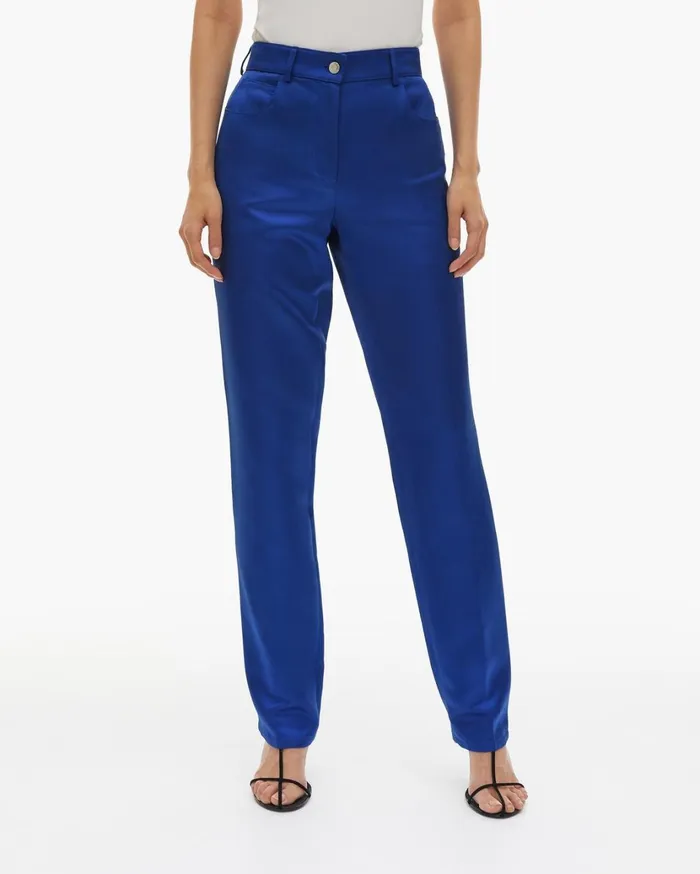 Women Heavy Satin Jean Pant Azurite Helmut Lang Pants