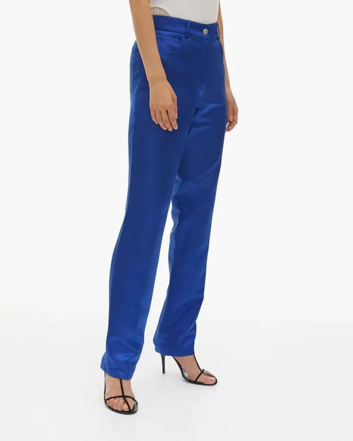 Women Heavy Satin Jean Pant Azurite Helmut Lang Pants