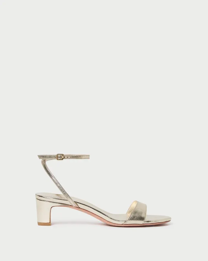 Women Heeled Sandals Loeffler Randall Alice Champagne Leather Sandal
