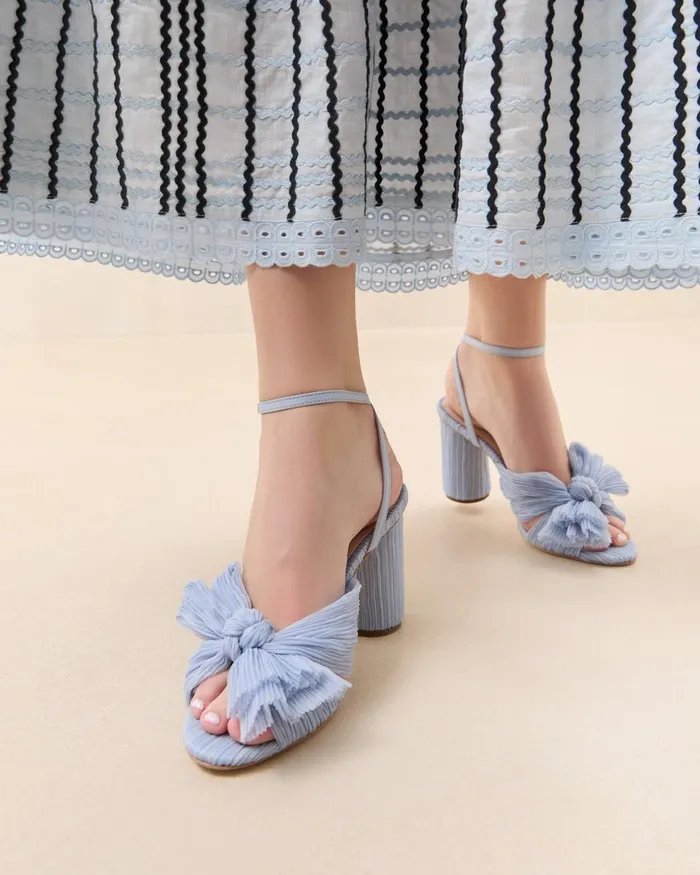 Women Heeled Sandals Loeffler Randall Camellia Blue Bow Heel Women Heeled Sandals Loeffler Randall Camellia Blue Bow Heel