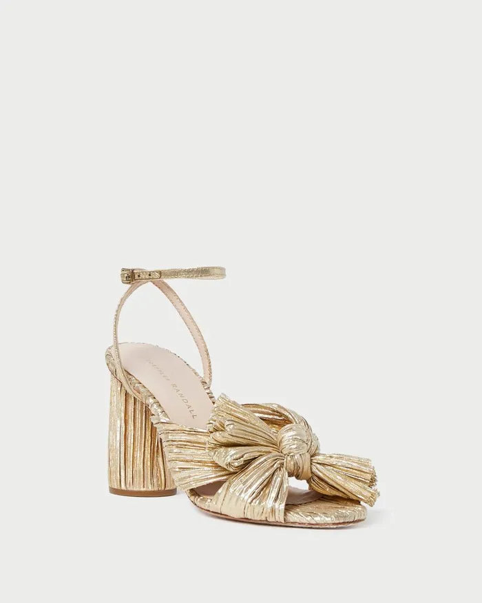 Women Heeled Sandals Loeffler Randall Camellia Bow Heel Gold