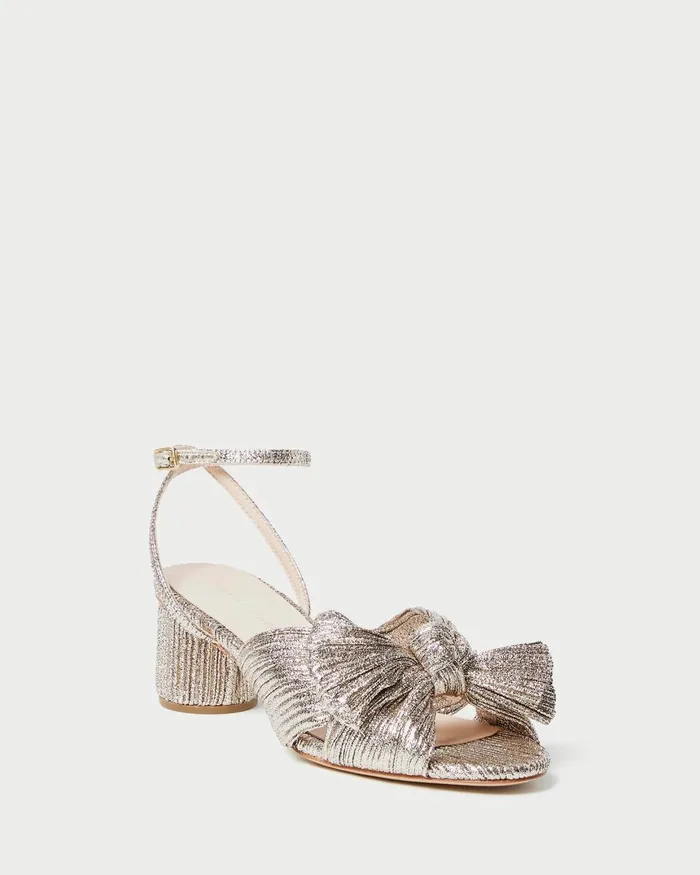 Women Heeled Sandals Loeffler Randall Dahlia Champagne Pleated Bow Heel L Heeled Sandals L Footwear Women Heeled Sandals Loeffler Randall Dahlia Champagne Pleated Bow Heel L Heeled Sandals L Footwear