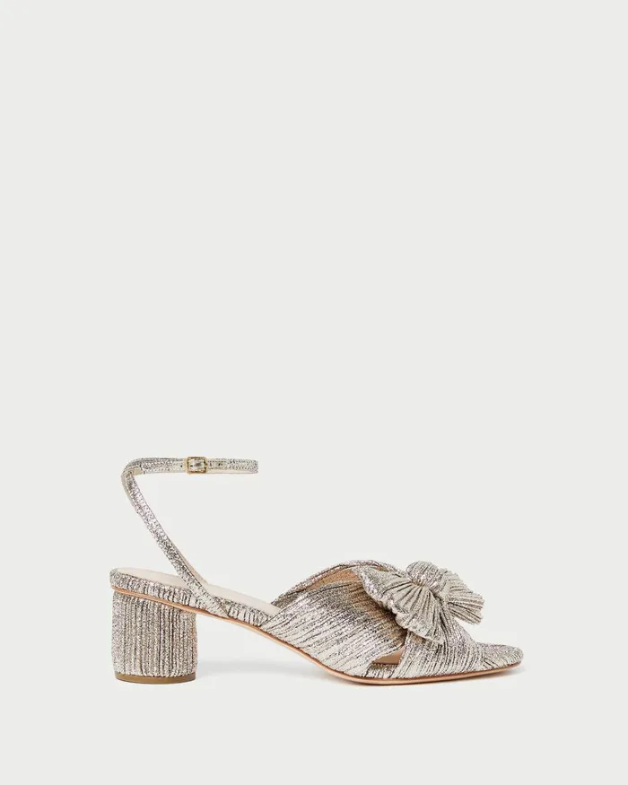 Women Heeled Sandals Loeffler Randall Dahlia Champagne Pleated Bow Heel L Heeled Sandals L Footwear Women Heeled Sandals Loeffler Randall Dahlia Champagne Pleated Bow Heel L Heeled Sandals L Footwear