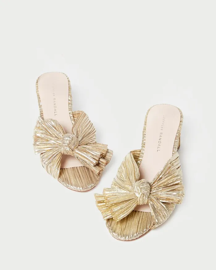 Women Heeled Sandals Loeffler Randall Emilia Gold Bow Heel Women Heeled Sandals Loeffler Randall Emilia Gold Bow Heel