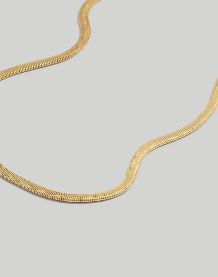 Women Herringbone Chain Necklace Vintage Gold Madewell Jewelry