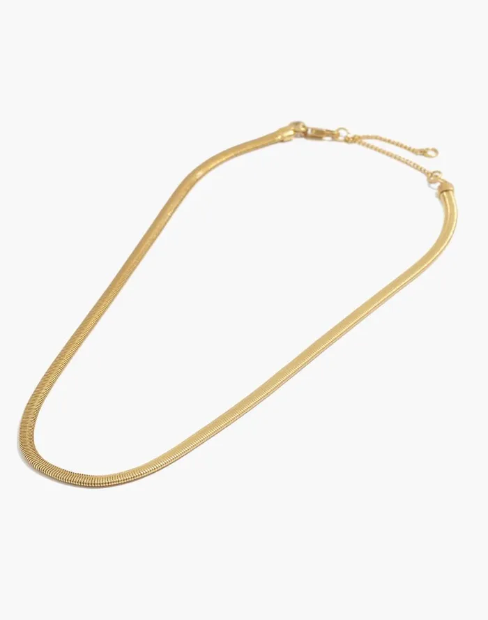 Women Herringbone Chain Necklace Vintage Gold Madewell Jewelry