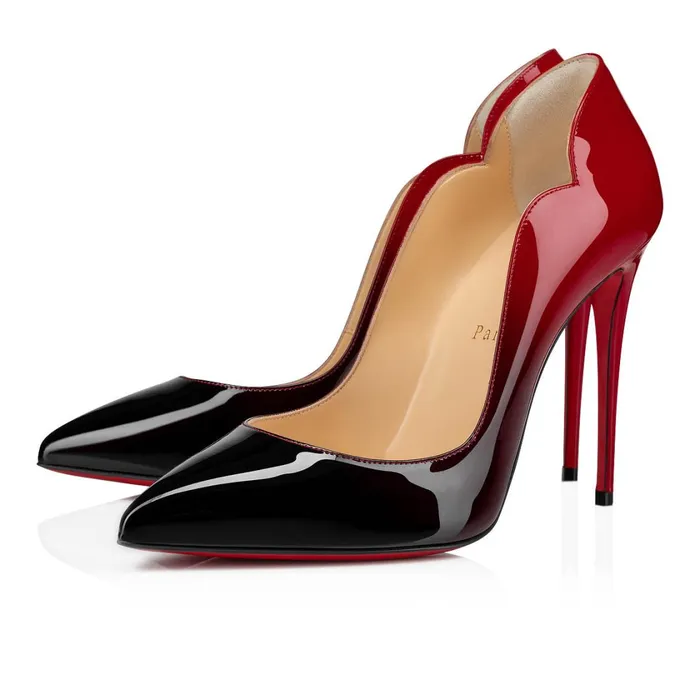 Women Hot Chick 100 Mm Pumps 8211 Dgrad Patent Calf 8211 Black Blackred Christian Louboutin Pumps Women Hot Chick 100 Mm Pumps 8211 Dgrad Patent Calf 8211 Black Blackred Christian Louboutin Pumps