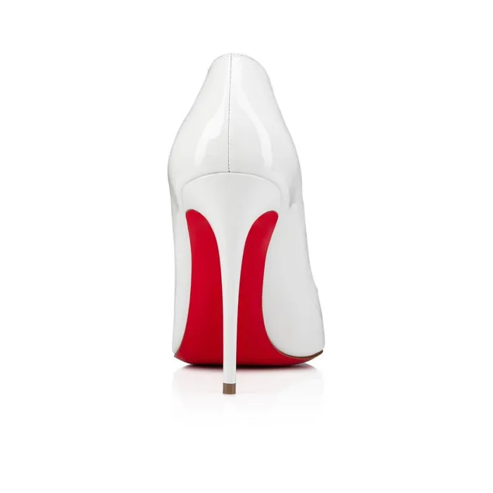 Women Hot Chick 100 Mm Pumps 8211 Patent Calf Leather 8211 Bianco Bianco Christian Louboutin Pumps