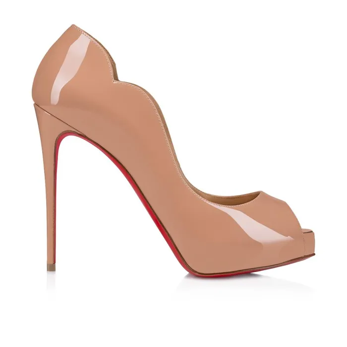 Women Hot Chick Alta 120 Mm Pumps 8211 Patent Leather 8211 Nude Nude Christian Louboutin Pumps