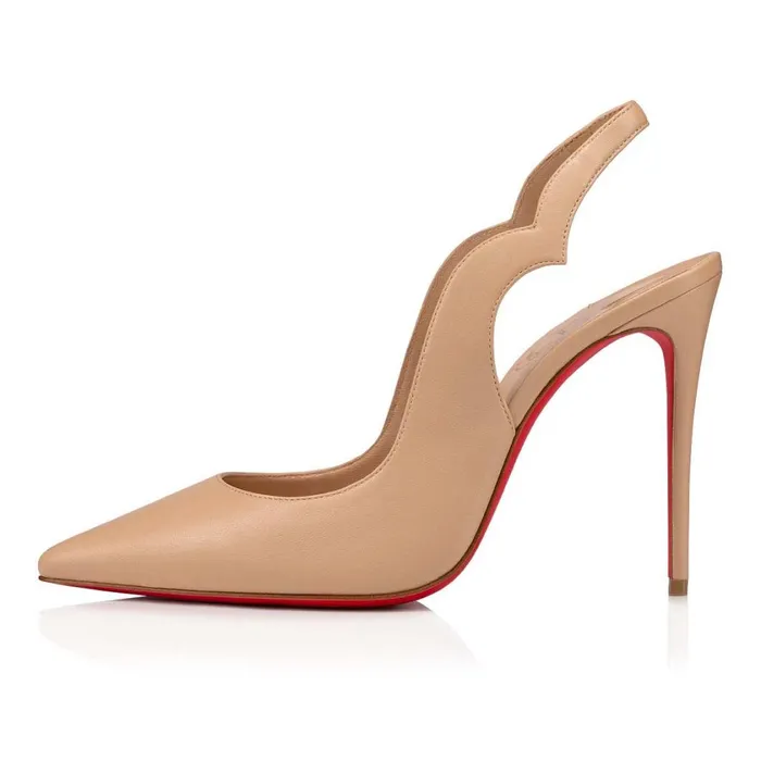 Women Hot Chick Sling 100 Mm Pumps 8211 Nappa Leather 8211 Nude 1 Nude Christian Louboutin Pumps