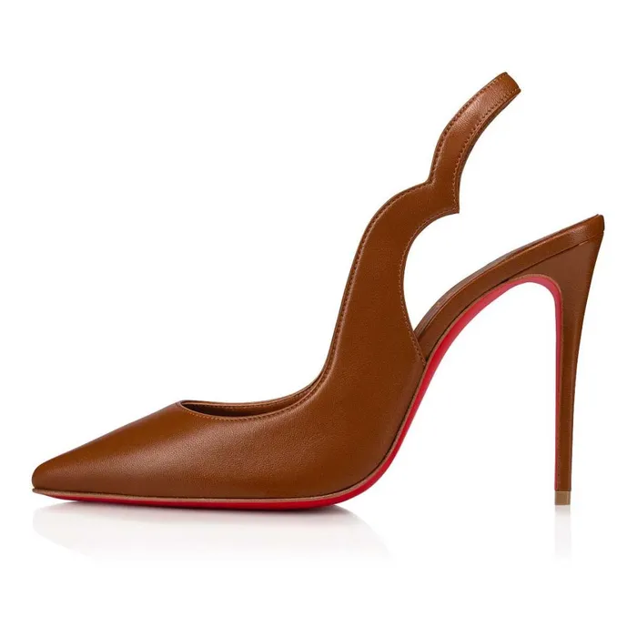 Women Hot Chick Sling 100 Mm Pumps 8211 Nappa Leather 8211 Nude 5 Nude Christian Louboutin Pumps