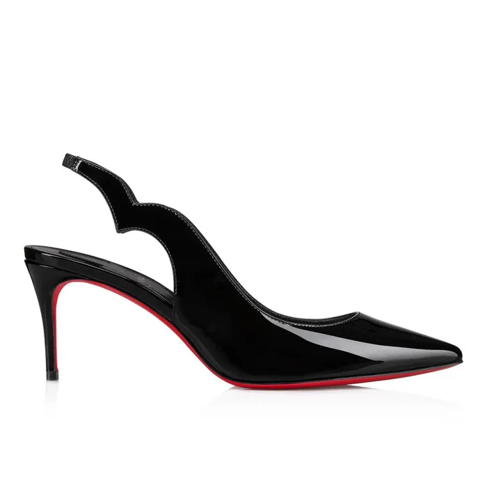 Women Hot Chick Sling 70 Mm Pumps 8211 Patent Leather 8211 Black Black Christian Louboutin Pumps