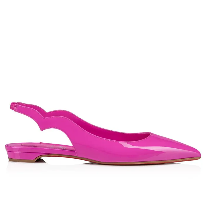 Women Hot Chickita Sling Ballerinas 8211 Patent Leather 8211 Bolerose Pink Christian Louboutin Flats