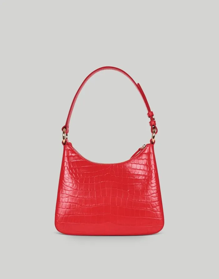 Women Hyer Goods Luxe Medium Shoulder Bag White True Red Madewell Bags