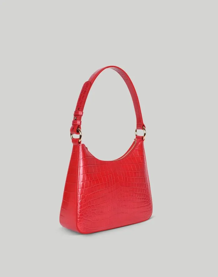 Women Hyer Goods Luxe Medium Shoulder Bag White True Red Madewell Bags