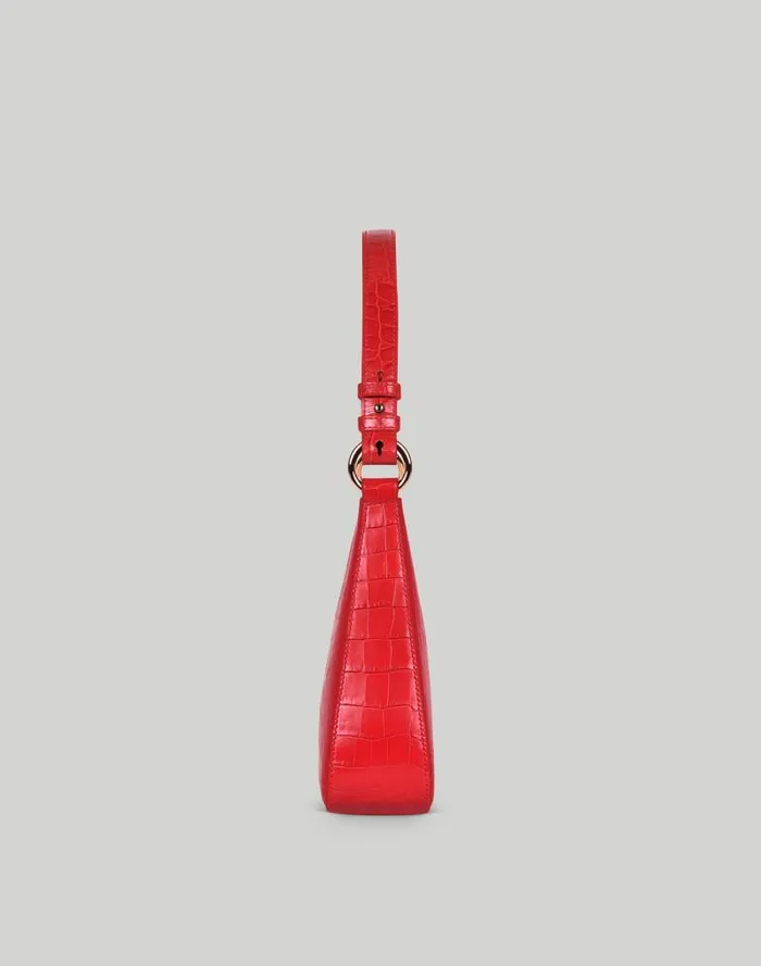 Women Hyer Goods Luxe Medium Shoulder Bag White True Red Madewell Bags