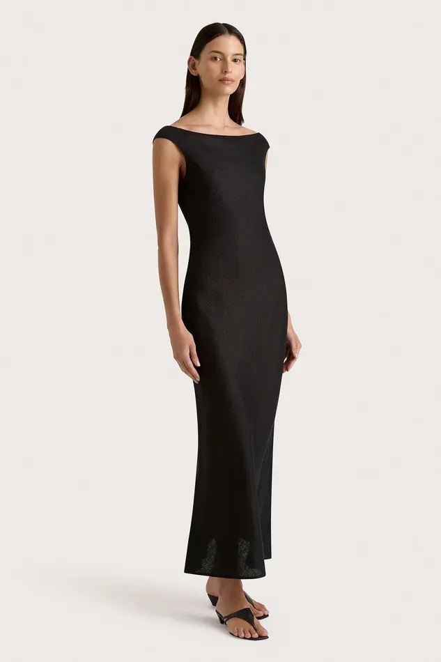 Women Ilride Midi Dress Black Faithfull The Brand Dresses Women Ilride Midi Dress Black Faithfull The Brand Dresses