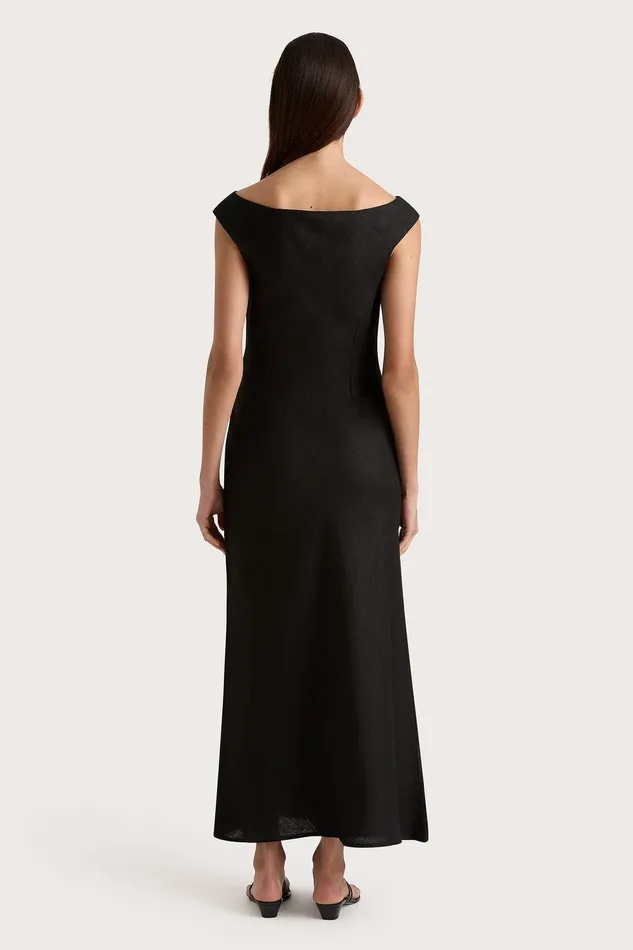 Women Ilride Midi Dress Black Faithfull The Brand Dresses Women Ilride Midi Dress Black Faithfull The Brand Dresses