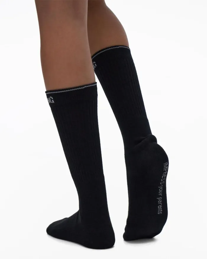 Women Impress Socks Black Helmut Lang Socks