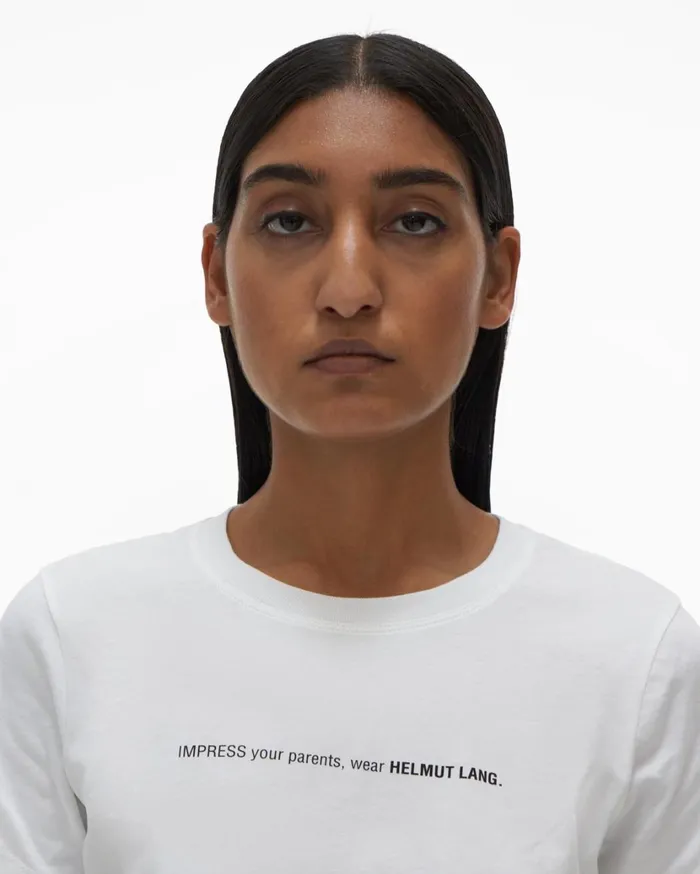 Women Impress Tee Chalk White Helmut Lang TShirts and Sweatshirts