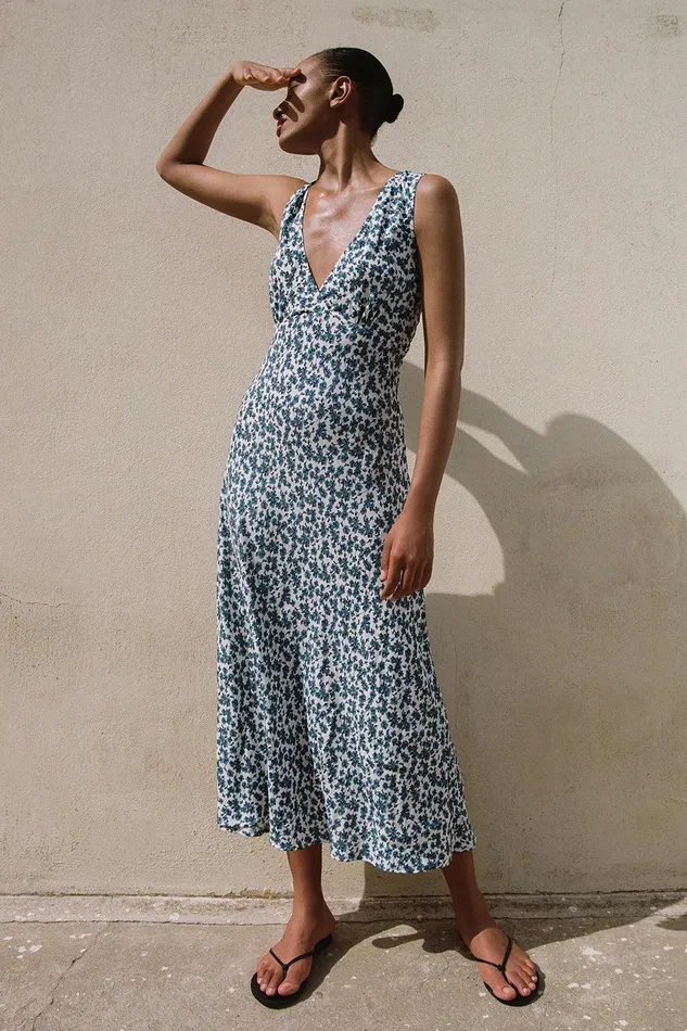 Women Jardin Midi Dress Leilani Mid Blue Faithfull The Brand Dresses Women Jardin Midi Dress Leilani Mid Blue Faithfull The Brand Dresses
