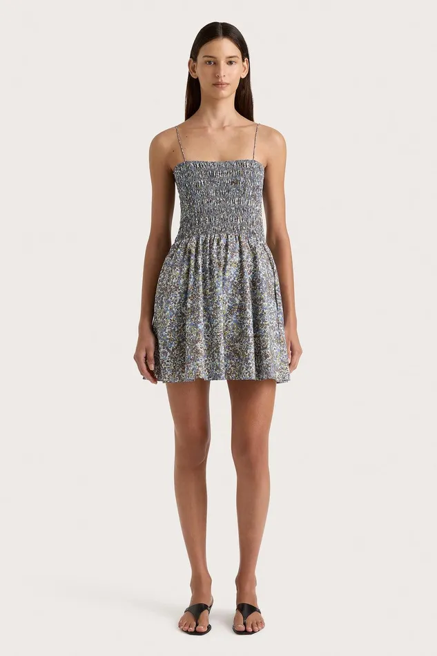 Women Josa Mini Dress Meander Blue Faithfull The Brand Dresses