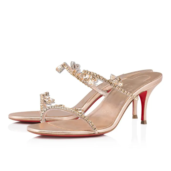 Women Just Queen 70 Mm Mules 8211 PVC And Iridescent Nappa Leather 8211 Leche Beige Christian Louboutin Sandals and Slides Women Just Queen 70 Mm Mules 8211 PVC And Iridescent Nappa Leather 8211 Leche Beige Christian Louboutin Sandals and Slides