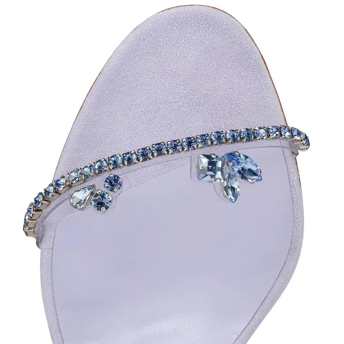 Women Just Queen 70 Mm Sandals 8211 PVC And Suede 8211 Skylight Purple Christian Louboutin Mules