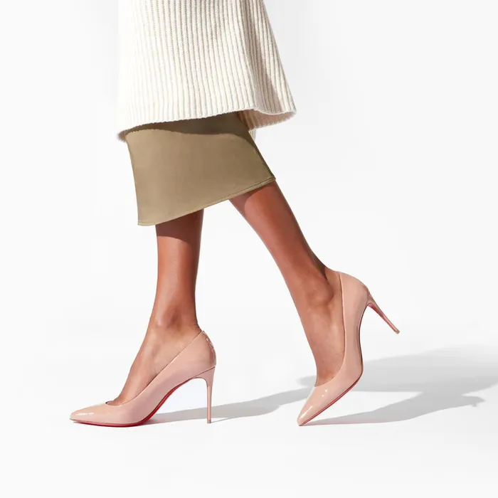 Women Kate 85 Mm Pumps 8211 Patent Calf Leather 8211 Nude Nude Christian Louboutin Pumps