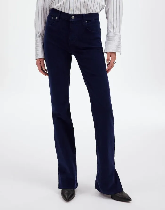 Women Kick Out FullLength Pants In Garment Dye Corduroy True Midnight Madewell Pants
