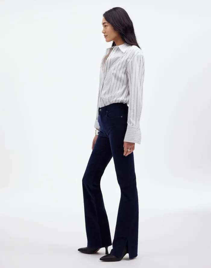 Women Kick Out FullLength Pants In Garment Dye Corduroy True Midnight Madewell Pants