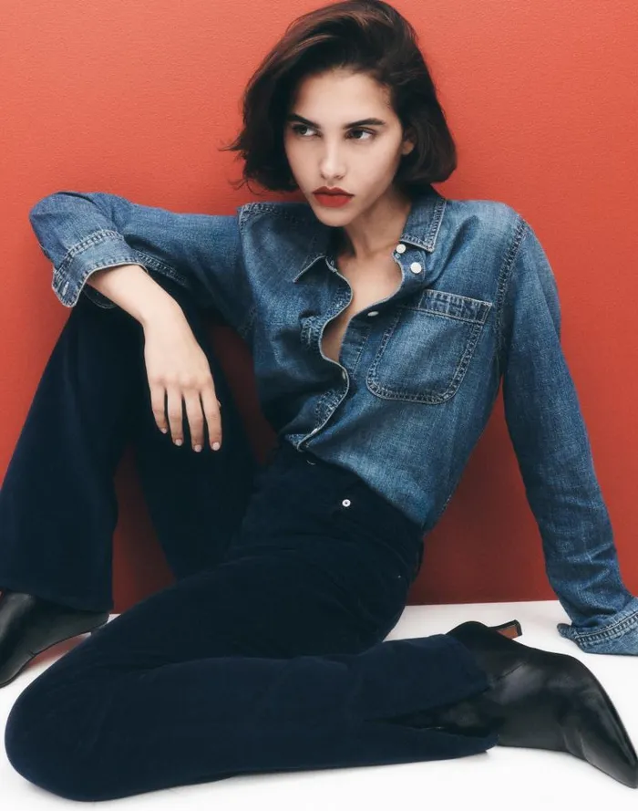 Women Kick Out FullLength Pants In Garment Dye Corduroy True Midnight Madewell Pants