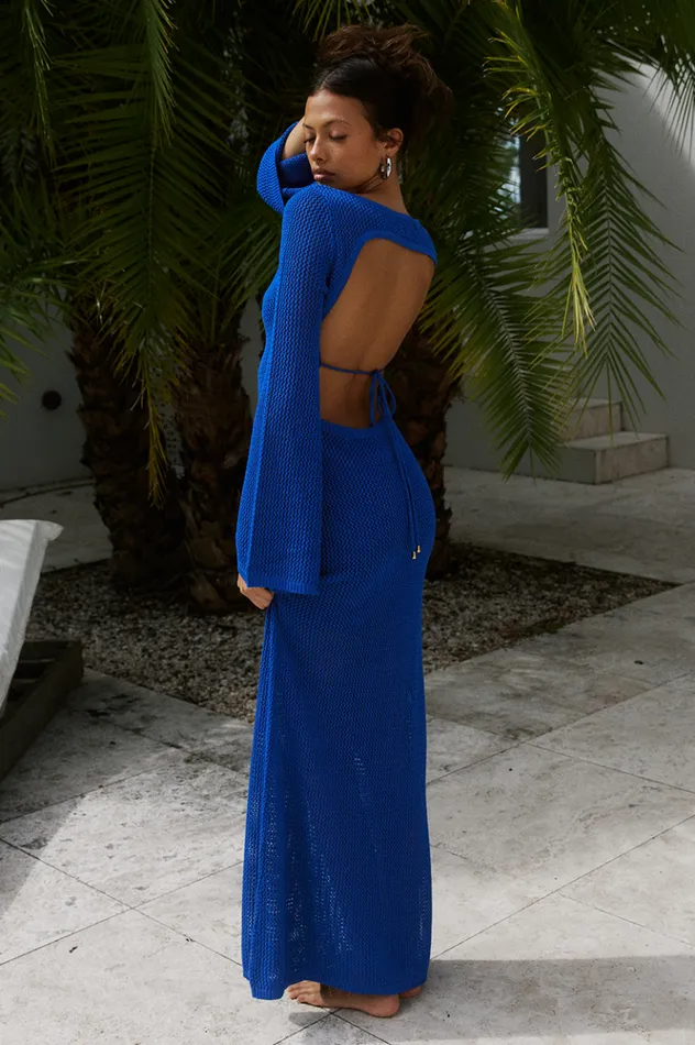 Women Knit Dresses Runaway The Label ROSALIE MAXI DRESS Royal