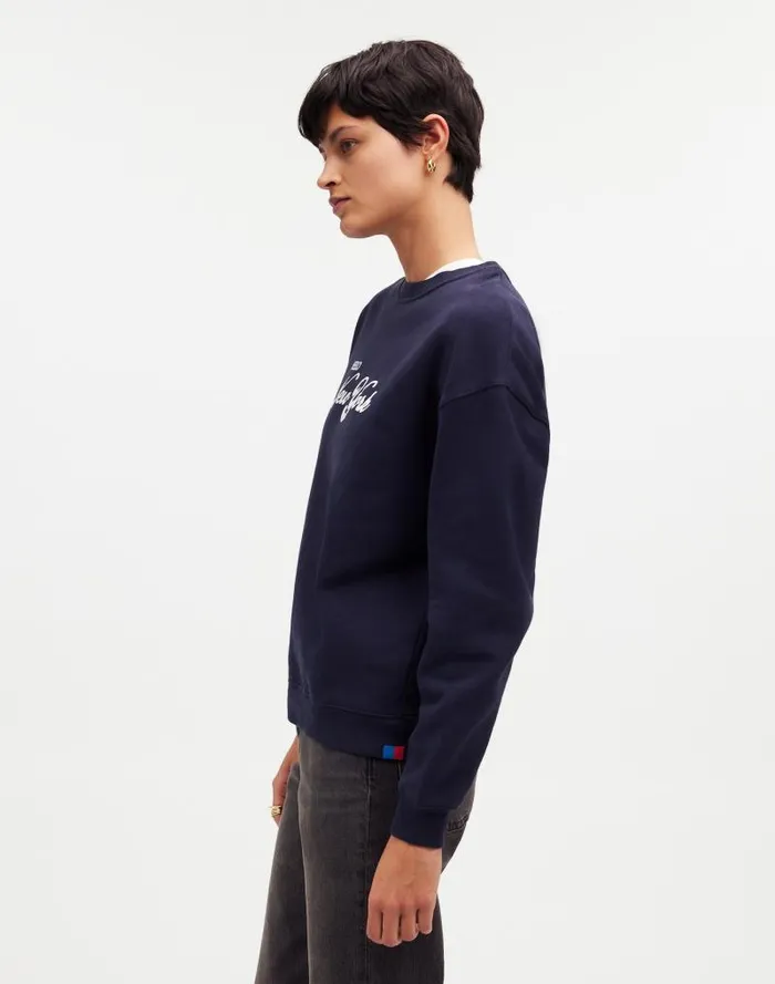 Women KULE Oversized Hello New York Sweatshirt Navy Madewell Tees