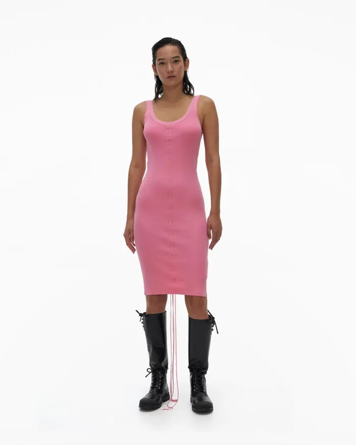 Women Lacing Dress Disco Pink Helmut Lang Dresses