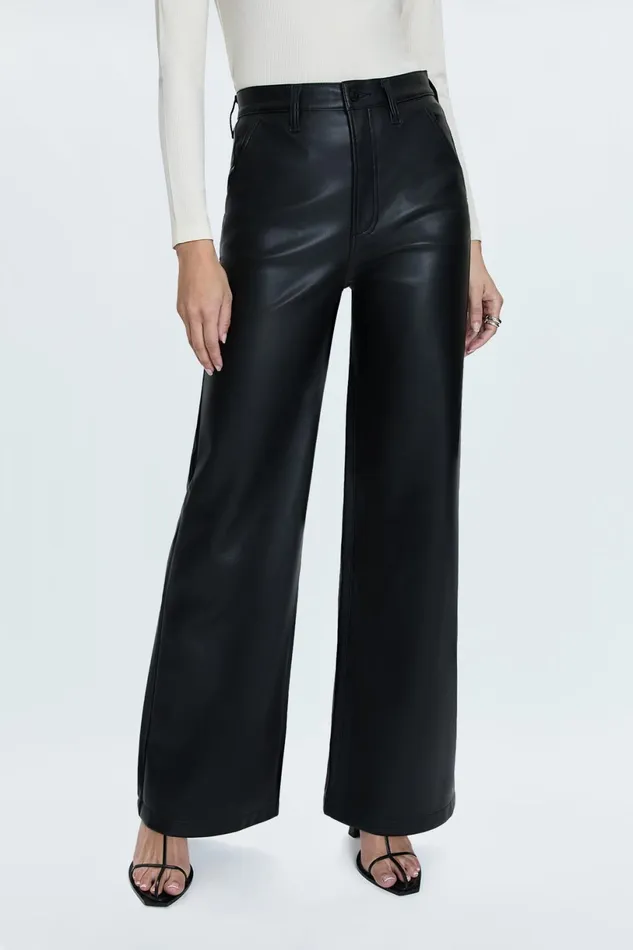 Women Lana High Rise Ultra Wide 8211 Slate Black Pistola Denim Pants