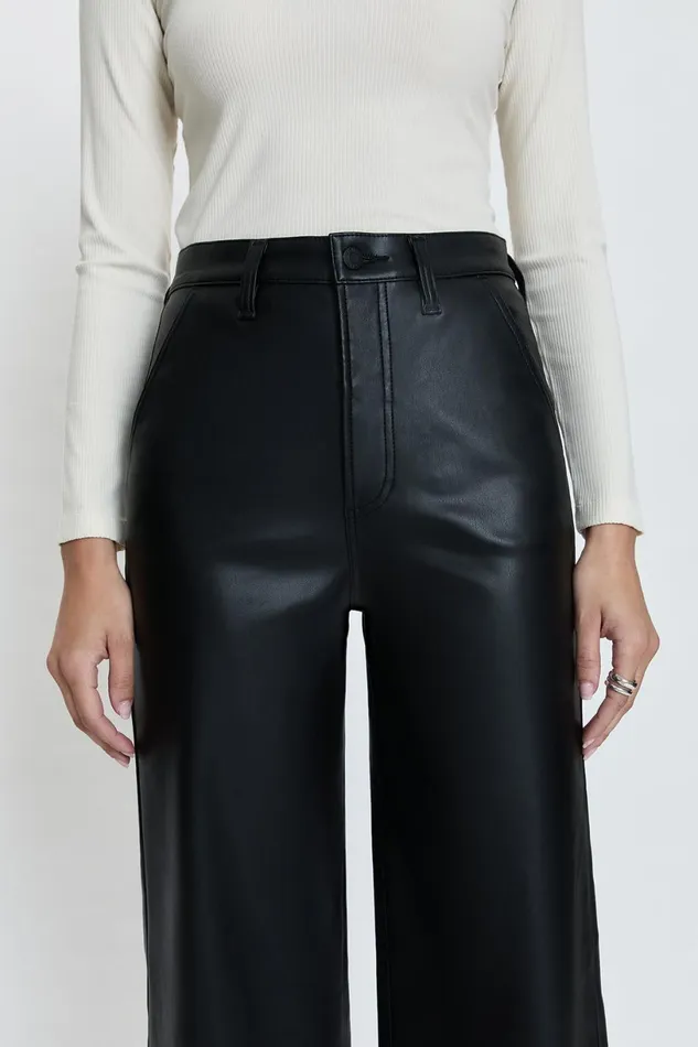 Women Lana High Rise Ultra Wide 8211 Slate Black Pistola Denim Pants