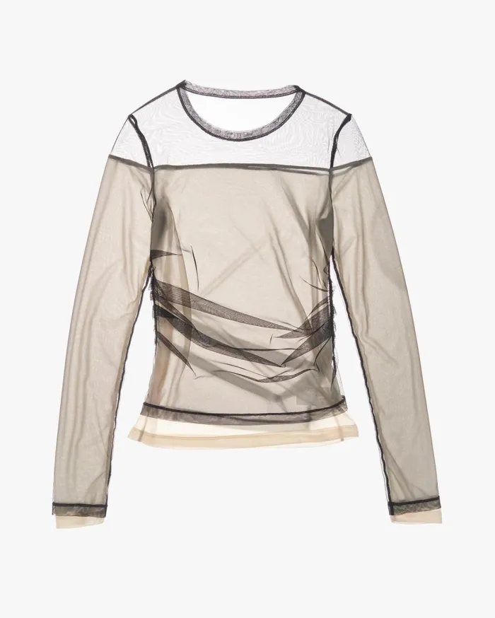 Women Layered Tulle Top Black Helmut Lang Tops