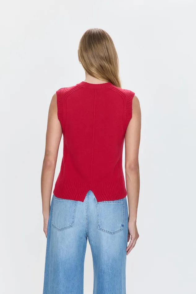 Women Leandra Sleeveless Crewneck Sweater 8211 Ruby Pistola Denim Sweaters and Knits