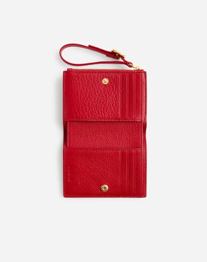 Women Leather Bifold Wallet Wristlet Bright Ember Madewell Pouches and Wallets