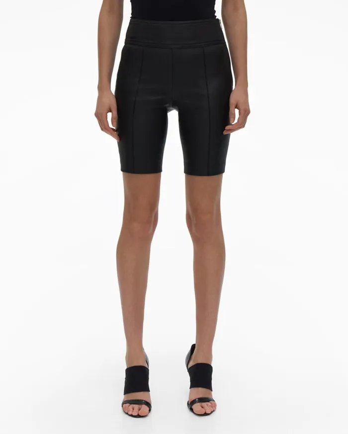 Women Leather Bike Short Onyx Helmut Lang Shorts